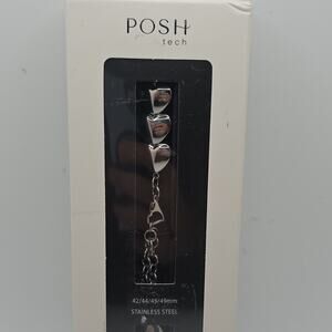 Posh Tech Stainless Steel Strap Band for Apple Watch 42/44/45/49mm Silver
